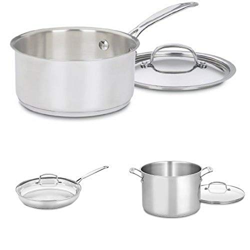 Cuisinart Stainless 2-Quart Saucepan and 722-30G 12-Inch Skillet Bundle