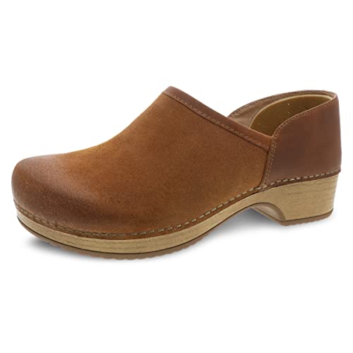 Dansko Brenna Tan Slip On Clogs for Women – Memory Foam and Arch Support for All -Day Comfort and Support – Lightweight EVA Oustole for Long-Lasting Wear 7.5-8 M US