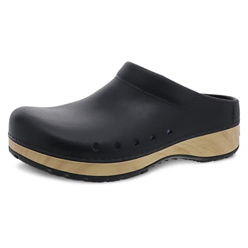 Dansko Kane Slip-On Mule Clog for Women – Lightweight Cushioned Comfort and Removable EVA Footbed with Arch Support – Easy Clean Uppers Kane Black 8.5-9 M US