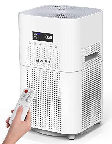 Dayette HEPA Air Purifiers for Home Large Room, CADR 400+ m³/h Up to 1720 Sq Ft, H13 Ture Hepa Air Filter Cleaner for Allergies Pet Dander Smoke Dust with 22dB Sleep Mode for Bedroom, White
