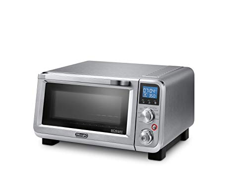 De'Longhi Small Convection Toaster Oven For Countertop With internal light And 9 Preset Functions Including Pizza, Cookies, Roast, Broil, Bake, Easy to Use, 14L, Stainless Steel, 1800W, EO141150M