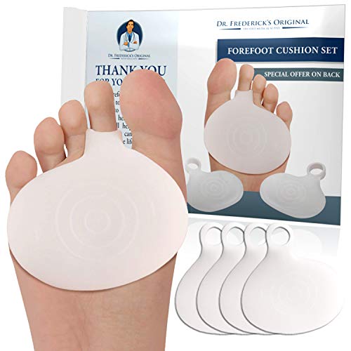 Dr. Frederick's Original Metatarsal Pads - 4 Pieces - Ball of Foot Cushions for Rapid Pain Relief - Gel Foot Pads