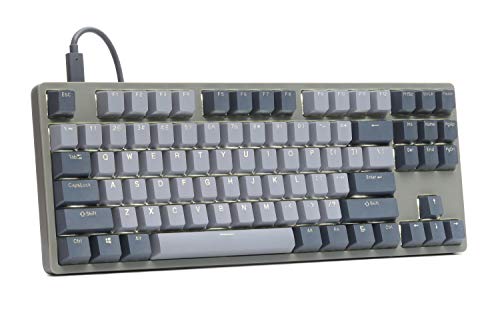 DROP ENTR Mechanical Keyboard — Tenkeyless Anodized Aluminum Case, Doubleshot Shine-Through PBT Keycaps, N-Key Rollover, USB-C, White Backlit LED, Tactile Switches (Green/Gray, Halo True)