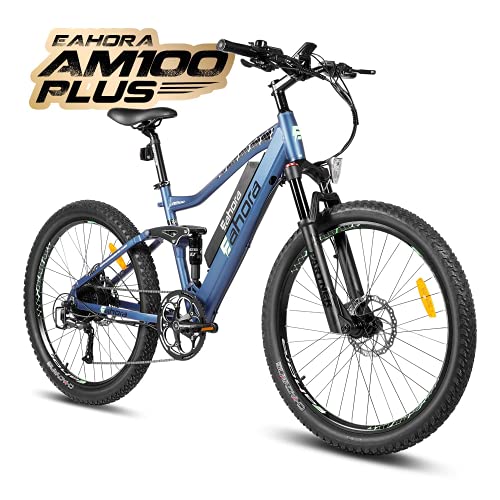 eAhora Electric Bike AM100 Plus 30Mph Electric Bike for Adults 750W Peak/14Ah Upgraded Mountain Ebike 27.5'' 9-Speed Gears