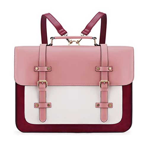 ECOSUSI Laptop Bag for Women 15.6 inch Briefcase Backpack Work Tote Bag PU Leather Messenger Computer Handbag