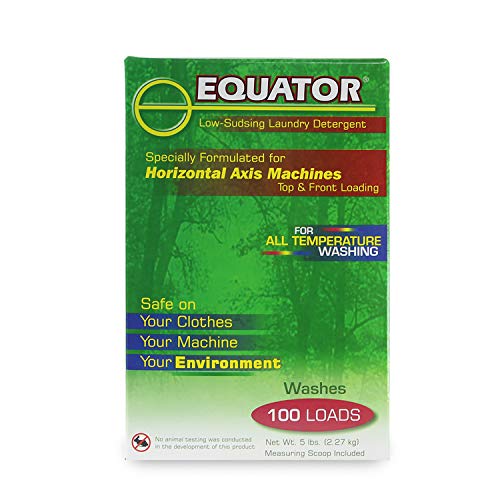Equator Biodegradable HE Unscented Detergent with Low Sudsing Formula Made in USA (100 Loads)
