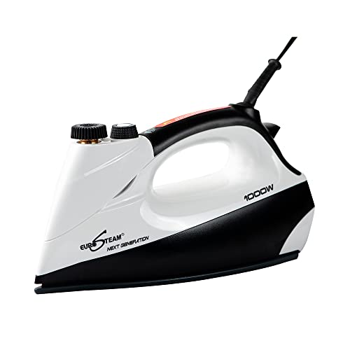 EuroSteam Iron Steamer for Clothes – Anti-Drip, Scratch Resistant Professional Iron – Horizontal/Vertical Steam Cleaner