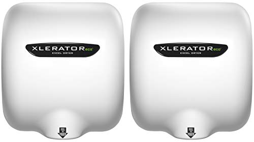 Excel Dryer XLERATOR XL-BW- ECO 1.1N High Speed Commercial Hand Dryer, White Thermoset Cover, Automatic Sensor, Surface Mounted, Noise Reduction Nozzle, LEED Credits 110/120 Volts