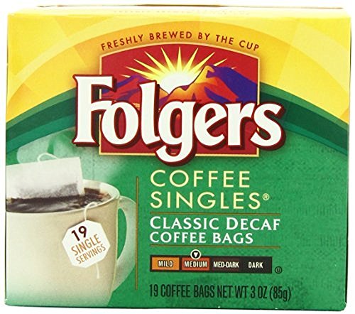 Folgers Classic Medium Roast Decaf Coffee, 19 Ct Singles Serve (Pack of 12)