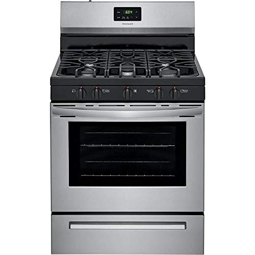 Frigidaire FCRG3052AS 30" Freestanding Gas Range with 5 Sealed Burners 5 cu. ft. Oven Capacity Edge-to-Edge Continuous Grates Store-More Storage Drawer in Stainless Steel