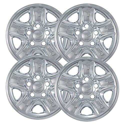 Fuel Rider Set of 4 18 inch Chrome ABS Wheel Skins Impostors Wheel Covers Compatible with 2007-2021 Toyota Tundra Wheels- Auto Tire Replacement Cap Cover