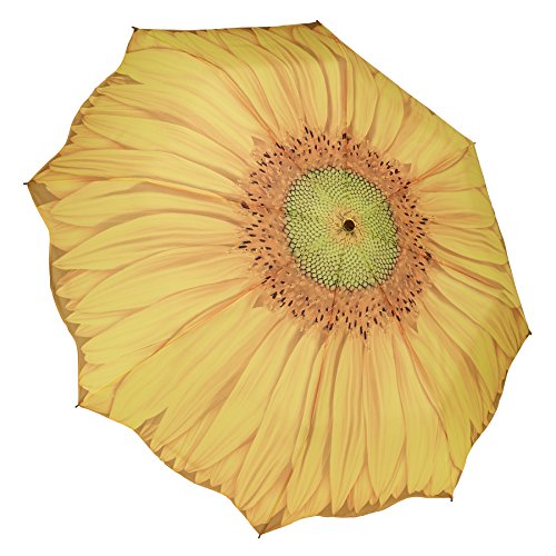 Galleria Sunflower Auto-Open/Close Extra Large Portable Rain Folding Umbrella Yellow