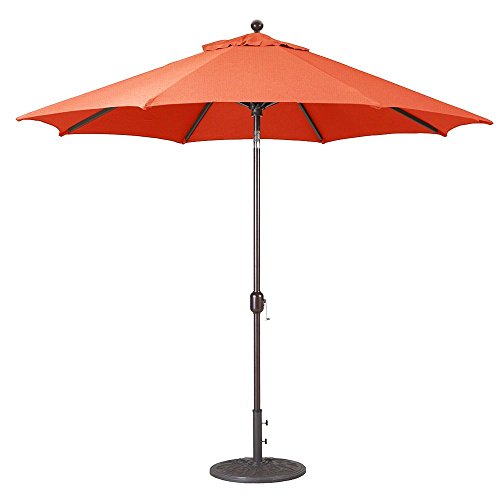 Galtech  9Ft Deluxe Auto-Tilt Umbrella w/Antique Bronze Frame & Sunbrella Fabric: Brick