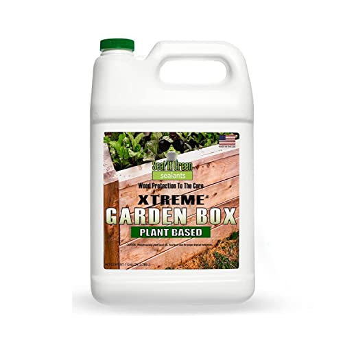 Garden Box Sealer | FDA Food Contact Safe Plant-Based Wood Sealant for Raised Beds, Planters & Pet Houses. Protects All Wood Types from Water & Weather Damage | Eco-Friendly Sustainable Solution