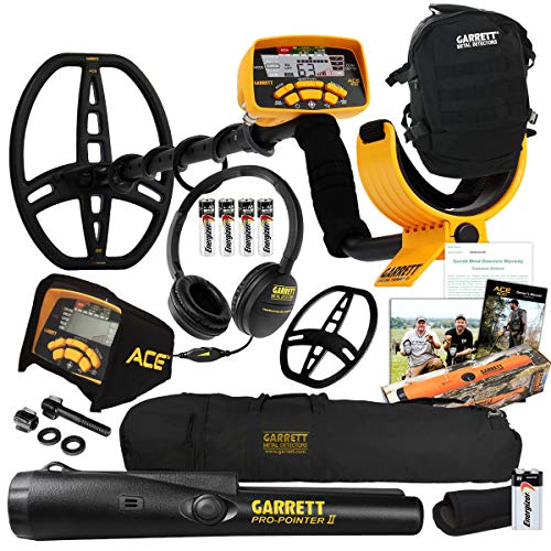 Garrett ACE 400 Metal Detector w/Coil, Pro-Pointer II, Daypack & Accessories