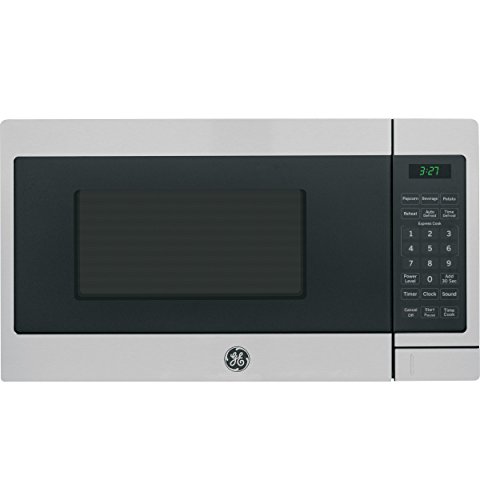 GE Countertop Microwave Oven | Includes Optional Hanging Kit | 0.7 Cubic Feet Capacity, 700 Watts | Kitchen Essentials for the Countertop | Stainless Steel