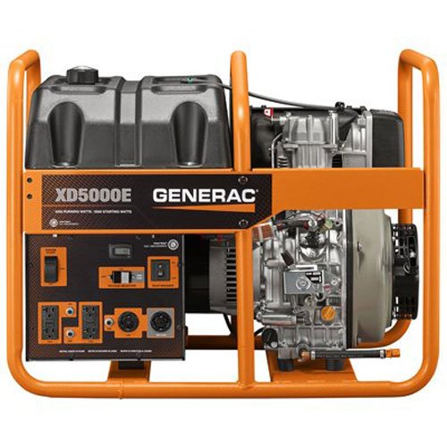 Generac 6864 XD5000E 5000-Watt Diesel-Powered Portable Generator, 50-State / CARB Compliant