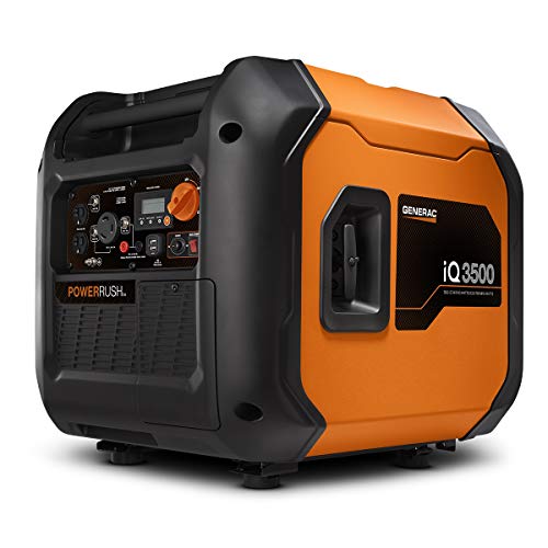 Generac IQ3500 3,500-Watt Gas-Powered Portable Inverter Generator - Easy Portability - Intuitive Power Dial - Clean and Reliable Power for Sensitive Electronics - CARB Compliant