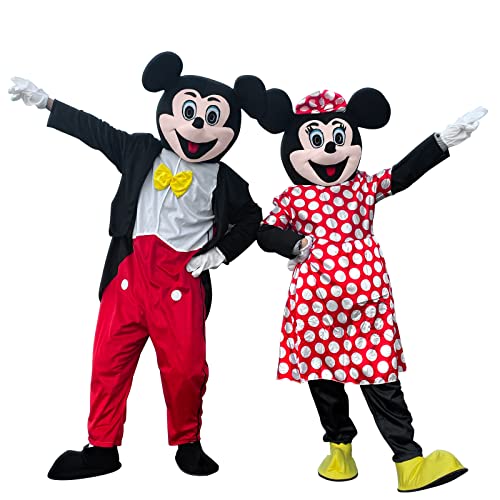 Generic, Classic Mascot Costume Compatible with Mickey and Minnie Mouse Adult Size for Men & Women Height 5'7In to 5'11In