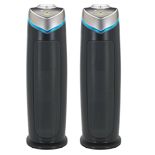 Germ Guardian Air Purifier with HEPA 13 Filter, Removes 99.97% of Pollutants, Covers 743 Sq. Foot Room in 1 Hour, UV-C Light Helps Reduce Germs, 22 Inch, 2-Pack, Gray, AC48252PK