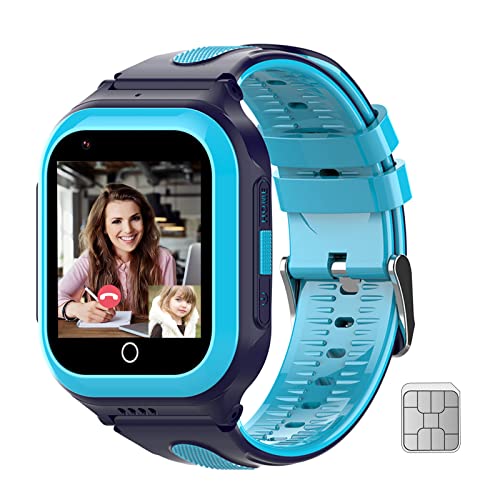 Getfitsoo Wonlex 4G Kids Smartwatch with SIM Card, GPS Smart Watch for Kids, 1.4" Touch Screen Phone Watch with Video Calls, Voice Chat, SOS, Camera, Pedometer, Alarm, Music Player for Boys and Girls