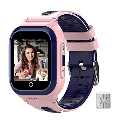 Getfitsoo Wonlex 4G Kids Smartwatch with SIM Card, GPS Smart Watch for Kids, 1.4" Touch Screen Phone Watch with Video Calls, Voice Chat, SOS, Camera, Pedometer, Alarm, Music Player for Boys and Girls