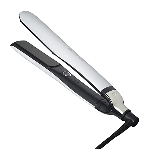 ghd Platinum+ Styler | 1" Flat Iron Hair Straightener, Ceramic Straightening Iron Professional Hair Styling Tool for Stronger Hair, More Shine, & More Color Protection | White
