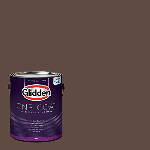 Glidden Exterior Paint + Primer: Brown/Little Bear, One Coat, Satin, 1-Gallon