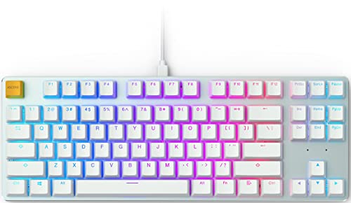 Glorious Custom Gaming Keyboard - GMMK 85% Percent TKL - USB C Wired Mechanical Keyboard - RGB Hot Swappable Switches & Keycaps - Silver/White Metal Top Plate