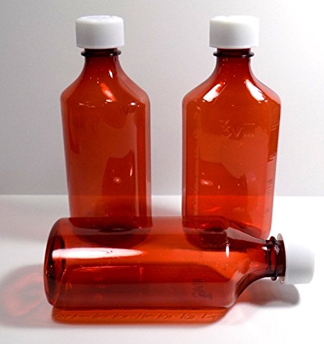 Graduated Oval 4 Ounce Amber RX Medicine Bottles w/Caps-Case of 200-Pharmaceutical Grade-The Ones We Sell to Pharmacies, Physicians, Labs, Hospitals