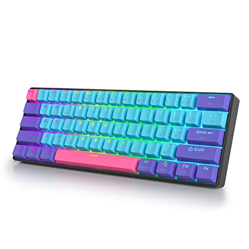 Guffercty kred GK61 60 Percent Wireless Bluetooth Mechanical Gaming Keyboard with hot swappable Switches 60% RGB Backlit for Windows/Mac/Android (Gateron Optical Yellow, Joker)