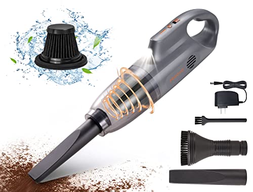 Hand Held Vacuuming Cordless Rechargeable-10K PA Strong Suction Car Vacuum Cordless Rechargeable，Handheld Vacuum Cordless Cleaner, Hand Vacuum with Large Dirt Bowl, Washable Filter & Cleaning Brush