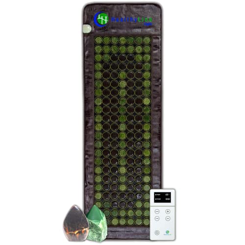 HealthyLine Far Infrared Heating Pad - Natural Jade and Tourmaline Stones - Easy to Roll-up - Mesh JT Mat Full 7224 Soft Light InfraMat Pro®