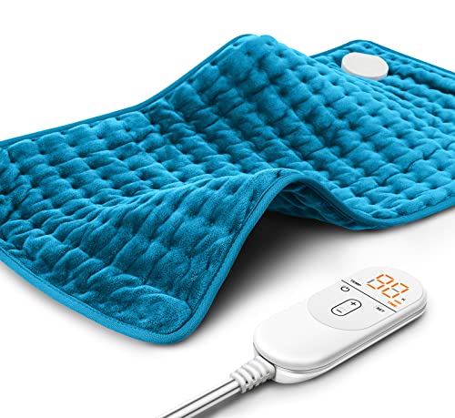 Heating Pad for Back Pain Relief, Electric Heating Pads for Cramps/Abdomen/Waist/Shoulder with 6 Heat Settings and Auto-Off, Moist/Dry Heat pad, Christmas Gifts for Women Men Mom Dad, 12" x 24"