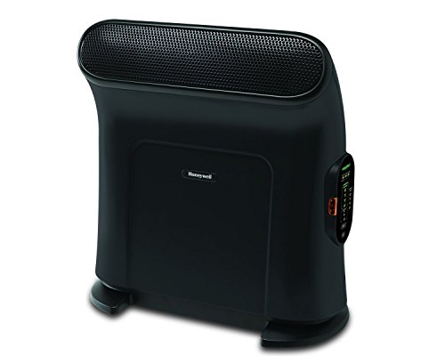 Honeywell EnergySmart ThermaWave Ceramic Space Heater, Black – Energy Efficient Ceramic Heater with Two Heat Settings and Slim Tower Design