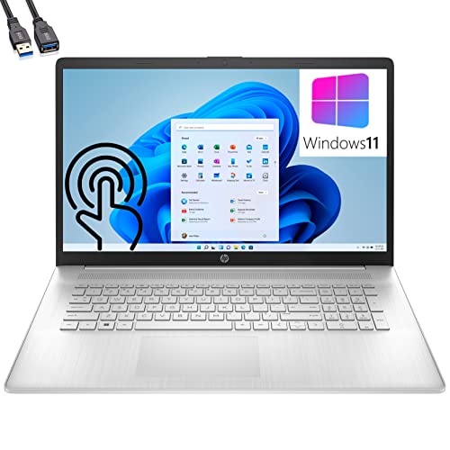 HP 2023 17 17.3" Touchscreen HD+ Laptop, 12th Gen Intel 10-Core i7-1255U up to 4.7GHz, 64GB DDR4 RAM, 4TB SSD, 802.11AC WiFi, Bluetooth 5.0, Backlit KB, Silver, Windows 11, BROAG Extension Cable