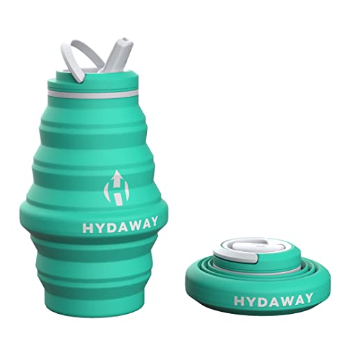 HYDAWAY Collapsible Water Bottle, 17oz Flip-Top Lid | Ultra-Packable, Travel-Friendly, Food-Grade Silicone (Mist)