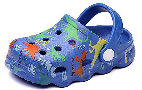 INMINPIN Kids Cute Clogs Cartoon Garden Shoes Boys Girls Slides Slippers Indoor Outdoor Children Water Shower Beach Pool Sandals,Blue,11-11.5 Little Kids,Kids