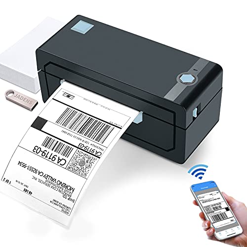 JADENS Bluetooth Thermal Shipping Label Printer – Wireless 4x6 Shipping Label Printer, Compatible with Android&iPhone and Windows, But Not Mac,Widely Used for Ebay, Amazon, Shopify, Etsy, USPS