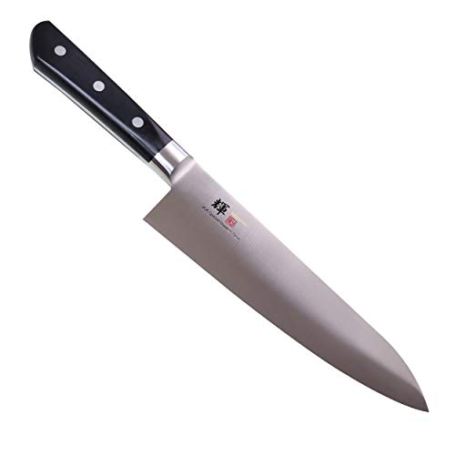 JCK ORIGINAL Kagayaki Japanese Chef’s Knife, KG-13 Professional Western Deba Knife, VG-1 High Carbon Japanese Stainless Steel Pro Kitchen Knife with Ergonomic Pakka Wood Handle, 8.2 inch