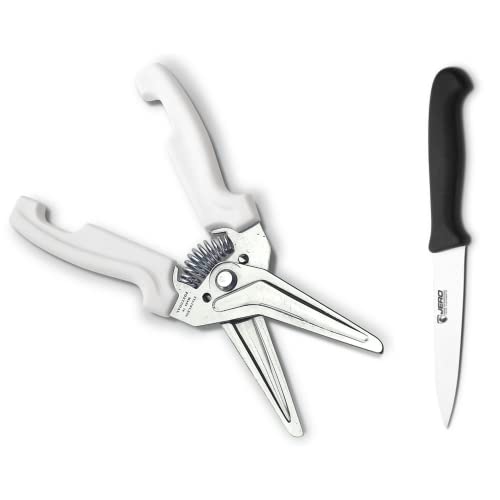 JERO Rapid Action Kitchen Shears Set - Includes Spring Assisted Chef's Scissors And Paring Knife - Made In Portugal