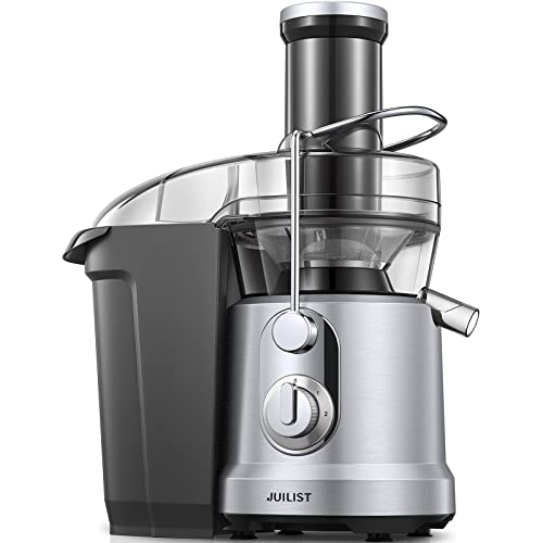 JUILIST Juicer Machines, 1000W Juicer Vegetable and Fruit with 3" Wide Mouth Food Chute, Easy to Clean, Large Power Juicer Extractor, 4S Fast Juicing & 2 Speeds Setting, Silver