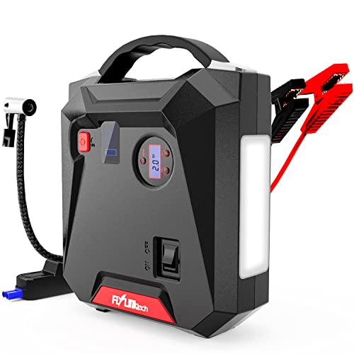 Jump Starter with Air Compressor, 2500A Peak 24000mAh Portable Car Battery Charger Moto Battery Booster Power Pack (All Gas or 8.0L Diesel) Emergency Auto Battery Booster Pack