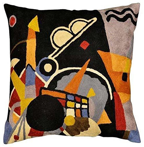 Kandinsky Modern Throw Pillow Cover - Kiev | Abstract Pillow | Modern Couch Pillow | Contemporary Pillows | Modern Outdoor Pillow | Mid Century Chair Cushions | Handmade Wool Size 18x18