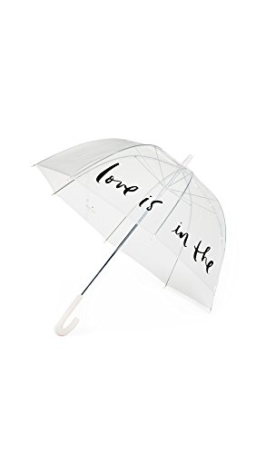 Kate Spade New York Clear Umbrella for Rain, Large Bubble Umbrella for Weddings, Love Is In The Air