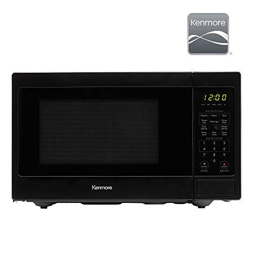 Kenmore 70929 0.9 cu. ft Small Compact 900 Watts 10 Power Settings, 12 Heating Presets, Removable Turntable, ADA Compliant Countertop Microwave, Black