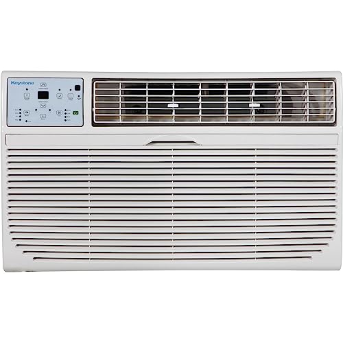 Keystone 12,000 BTU 230V Through-The-Wall Air Conditioner, Cools Rooms Up to 450 Sq. Ft., with 10,600 BTU Supplemental Heating, LCD Remote Control, Sleep Mode, and 24H Timer