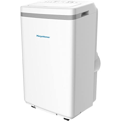 Keystone 13,000 BTU Portable Air Conditioner with Heat, Cools Rooms Up to 450 Sq. Ft., with Remote Control, Programmable Timer, LED Display, Sleep Mode, and Wheels