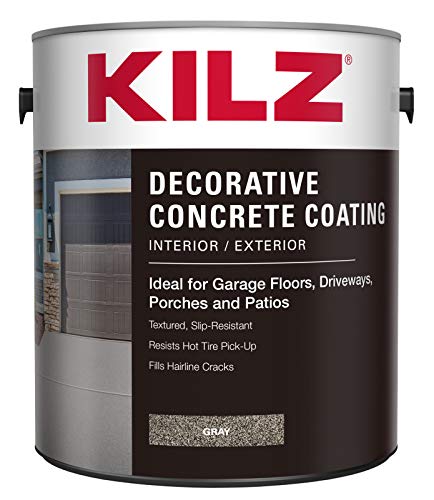 KILZ Decorative Concrete Coating, Interior/Exterior, Slip Resistant, Gray, 1 Gallon
