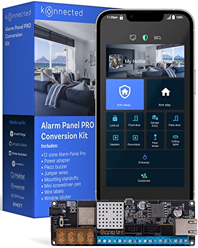 Konnected Alarm Panel Pro 12-Zone Wired Alarm System Retrofit Kit - Smart Alarm Panel - Smart Alarm System - Smart Home - No Fees - Home Monitoring - SmartThings, Alexa, Home Assistant, Hubitat